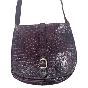 Vintage BROOKS BROTHERS Leather Purse Crossbody Bag Brown, Made in Italy